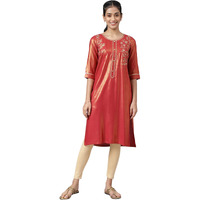Aurelia Women Light Maroon Rayon Geometric Printed Straight Kurta_22Aua13520-506030_S