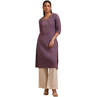 Soch Women's Cotton Regular Kurta (Cws5Ku61163_Purple