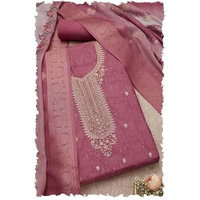 Soch Womens Blush Pink Chanderi Abstract Print Unstitch Dress Material With Sequins