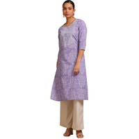 Soch Women's Pure Cotton Botanical Regular Kurta (Cws5Ku61169_Purple