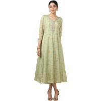Soch Women's Organza Maxi Dress (Cws5Ku61339_Green