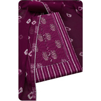 Soch Womens Purple Cotton Striped Unstitch Dress Material With Cutdana