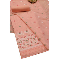 Soch Womens Peach Chanderi Woven Design Unstitch Dress Material