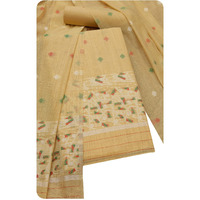 Soch Womens Yellow Chanderi Woven Design Unstitch Dress Material