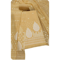Soch Womens Yellow Chanderi Woven Design Unstitch Dress Material