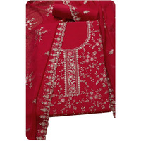 Soch Womens Fuchsia Chinon Embroidered Unstitch Dress Material With Sequins