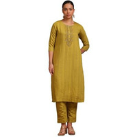 Soch Women's Gadwal Kurta Set (Ews5Ks10690_Olive