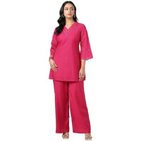 Soch Women's Viscose Blend Kurta Set (Fws5Ks10740B_Fuchsia