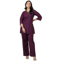 Soch Women's Viscose Blend Kurta Set (Fws5Ks10740C_Wine