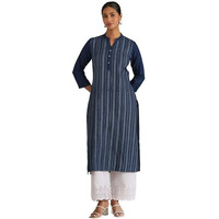 Soch Women's Denim Polka Dots Regular Kurta (Cws5Ku61235_Indigo