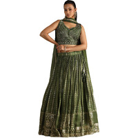 Soch Women's Brocade Lehenga Choli Set (Ows5Cd21771_Olive_Xl)