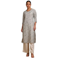 Soch Women's Linen Regular Kurta (Cws5Ku61274_Off White