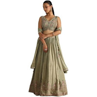 Soch Women's Crepe Lehenga Choli Set (Ows5Cd21814_Sap Green_Xl)