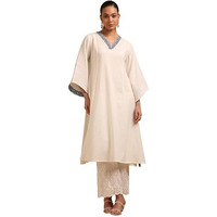 Soch Women's Pure Cotton Solid Regular Kurta (Cws5Ku61399_Off White