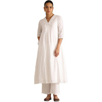 Soch Women's Cotton Dobby Kurta Set (Cws5Ks10846_White