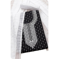 Soch Womens Black Rayon Floral Print Unstitch Dress Material With Thread Work