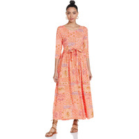 Aurelia Women's Rayon A-Line Maxi Dress (20Fea11279-501338_Peach_X-Small)