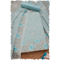 Soch Womens Powder Blue Kota Shimmer Embroidered Unstitch Dress Material With Thread Work