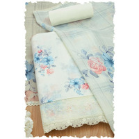 Soch Womens Cream Linen Floral Print Unstitch Dress Material With Thread Work