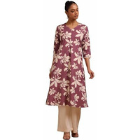 Soch Women's Pure Cotton Floral Regular Kurta (Cws5Ku61395_Purple