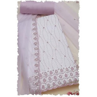Soch Womens Lavender Crinkle Chiffon Unstitch Dress Material With Cutdana