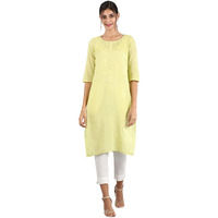 Aurelia Women's Cotton Kurta (20Fea10634-701145_Green_Medium)