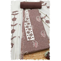 Soch Womens Brown Cotton Paisley Print Unstitch Dress Material