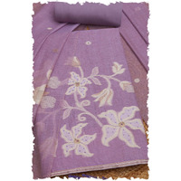 Soch Womens Lavender Chanderi Floral Print Unstitch Dress Material With Beads