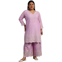 Libas Extra Love Women's Cotton Co-Ords (15572_Lavender_3Xl)