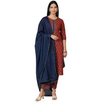 Libas Women's Cotton Kurta Set (27391_Rust_Xs)