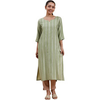 Libas Women's Viscose Rayon Regular Kurta (29019_Green_S)