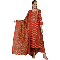 Libas Women's Cotton Kurta Set (27404_Rust