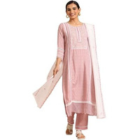 Libas Women's Chanderi Silk Kurta Sets (27411_Peach_Xxl)