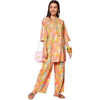 Libas Womens Printed Silk Blend Co-Ord Set For Women