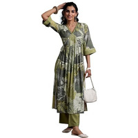 Libas Women's Viscose Rayon Kurta Set (35743_Green_S)