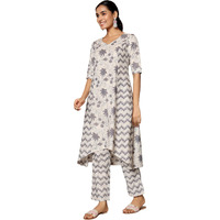 Libas Womens Printed Cotton Straight Kurta With Palazzos