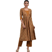 Libas Women's Cotton Kurta Set (35771_Mustard_L)