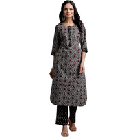 Libas Women's Cotton Kurta Set (35777_Black_S)
