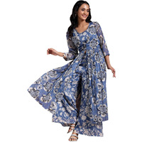 Libas Women's Chiffon Co-Ords (27571_Blue