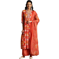 Libas Women's Silk Blend Kurta Set (35816_Orange