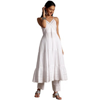 Libas Women's Cotton Self Design Kurta Set (35858_White_2Xl)