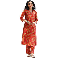 Libas Women's Silk Blend Co-Ords (27809_Orange