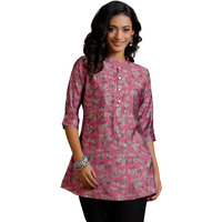Libas Women's Silk Blend Regular Kurta (37213_Mauve