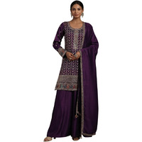 Libas Women's Silk Blend Kurta Sets (48608_Purple
