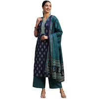 Libas Women's Cotton Printed Kurta Set (36655O Blue