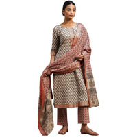 Libas Women's Cotton Kurta Sets (36670O_Beige_S)