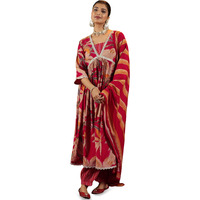 Libas Women's Silk Blend Kurta Set (36712_Red