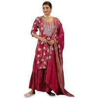 Libas Women's Silk Blend Kurta Set (36733_Pink