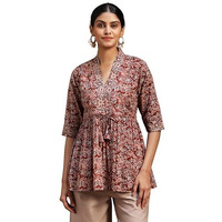 Libas Women's Cotton A-Line Kurta (29101O_Rust