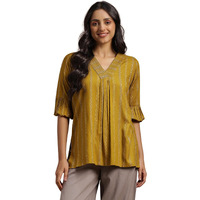 Libas Women's Viscose Rayon Regular Kurti (29106O_Mustard